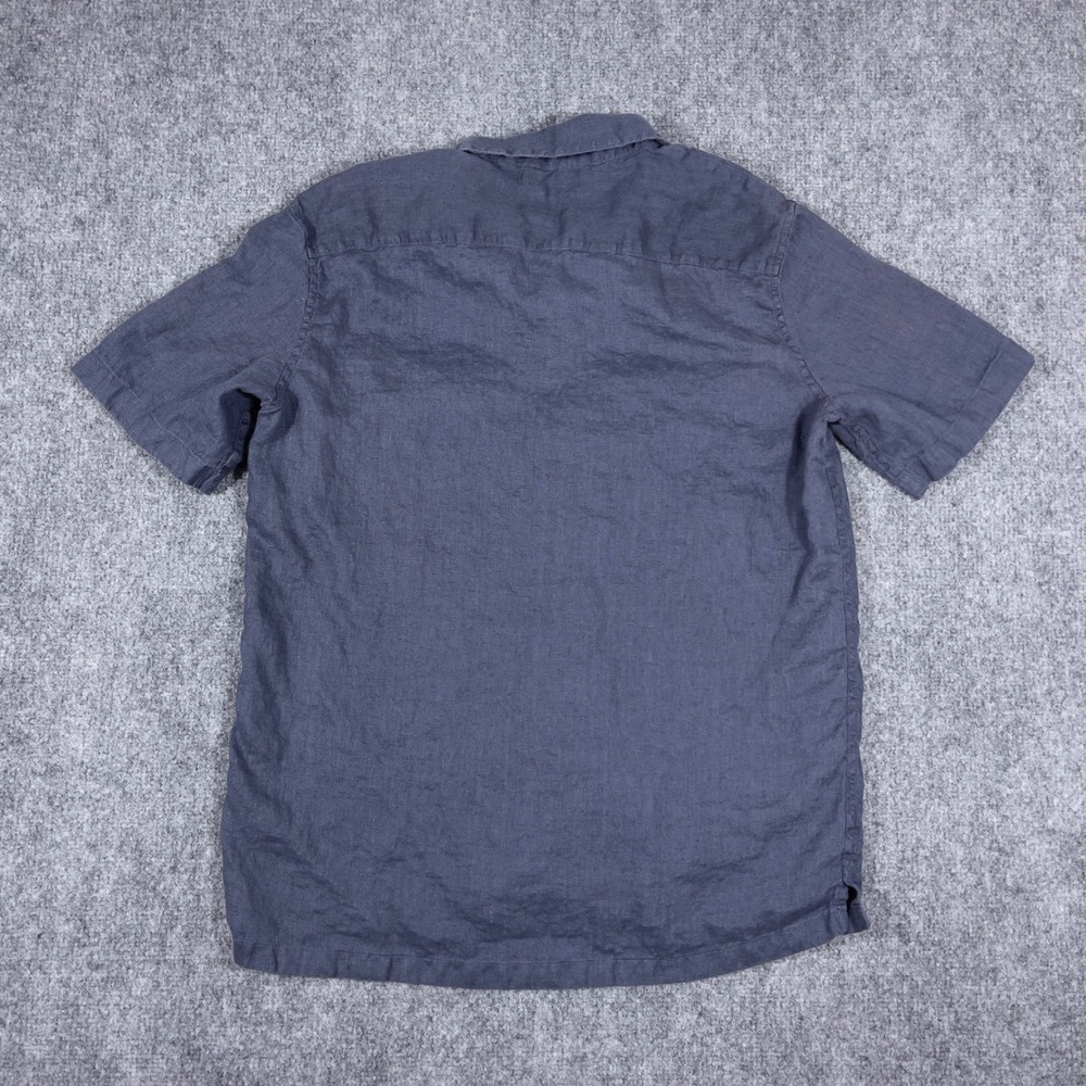 C&C California Button Down Shirt Mens M Gray 100% Linen Short Sleeve Pockets - Picture 2 of 6